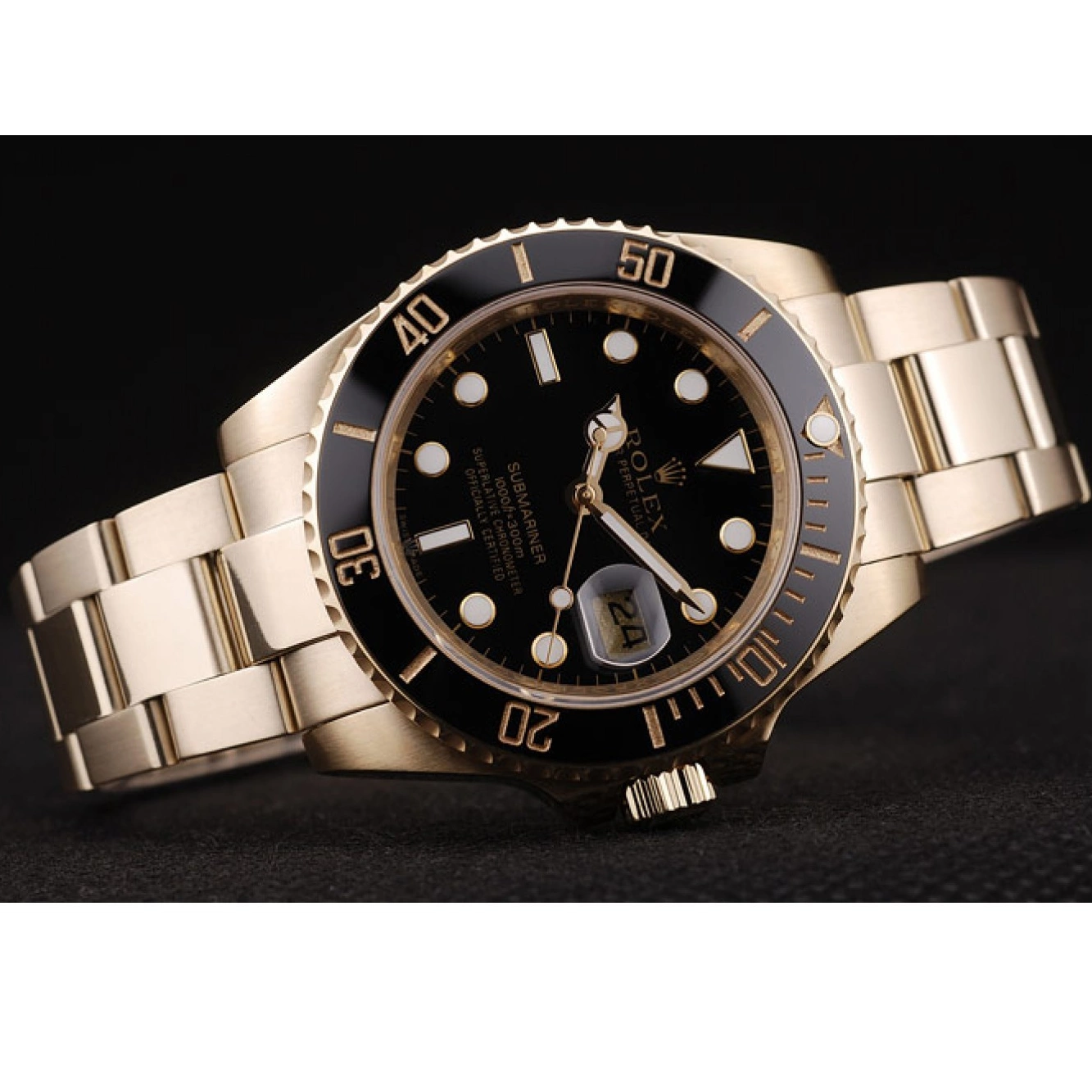 Good copy rolex watches Rolex Black Submariner 98231 Bezel Black Dial Ceramic 0702